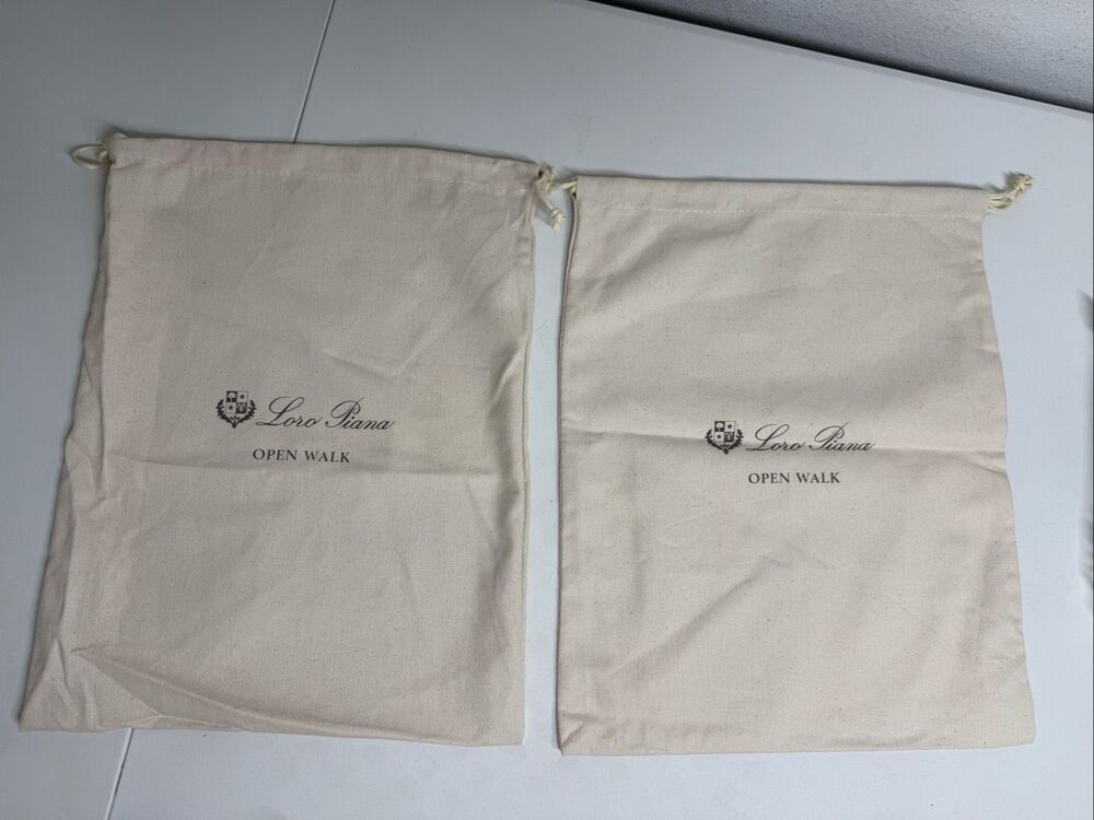 Loro Piana Open Walk Shoe Dust Bags Set Of 2 Size 12″ × 15″